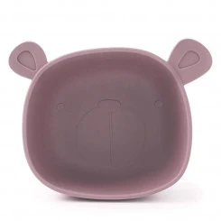 The Cotton Cloud - Schale LILI Mit Saugnapf - Bär Plum