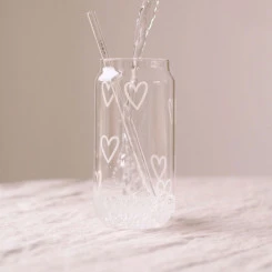 Eulenschnitt - Hohes Trinkglas Herzen 6 Eulenschnitt - Hohes Trinkglas Herzen – Bild 4