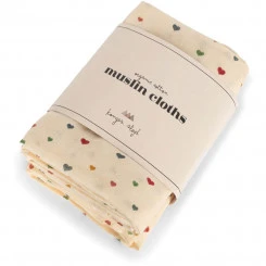 Konges Slojd - Musselintücher "Multi Hearts" - 3 Stk