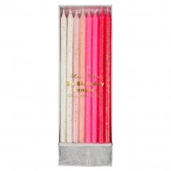 Meri Meri - Kuchenkerzen Pink Glitter - 24 Stk