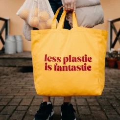 Tragetasche Less Plastic Is Fantastic - Yellow